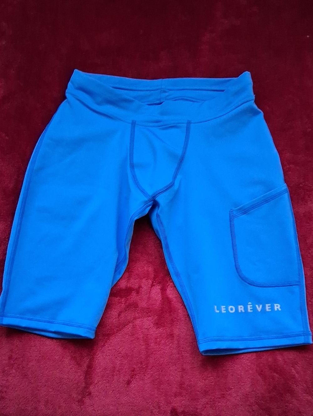 LEOREVER Men’s Blue Athletic Compression Shorts Size XS